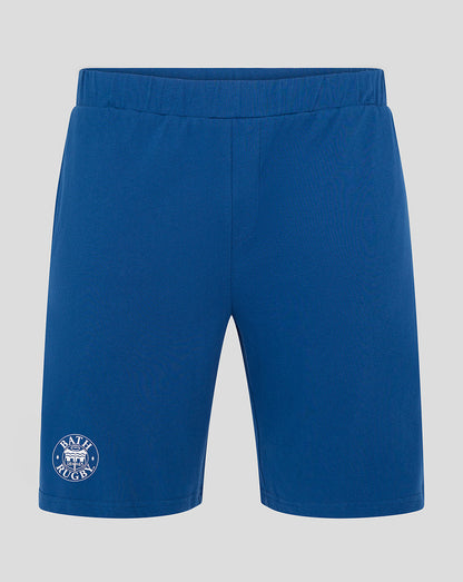 Blue Bath Rugby infant shorts with elastic waistband and crest on left leg
