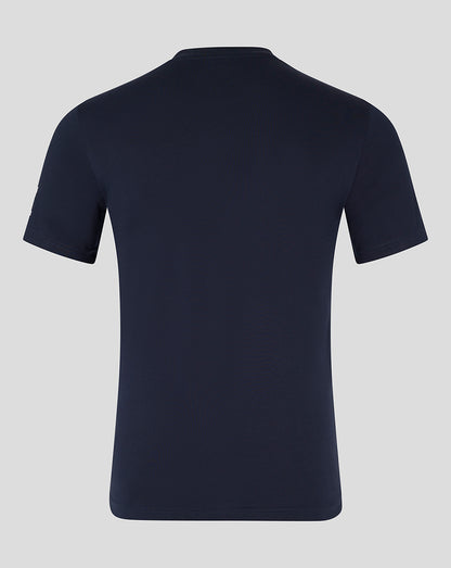 Back view of the Night Sky navy Oracle Red Bull Racing unisex T shirt with no graphic on the back.
