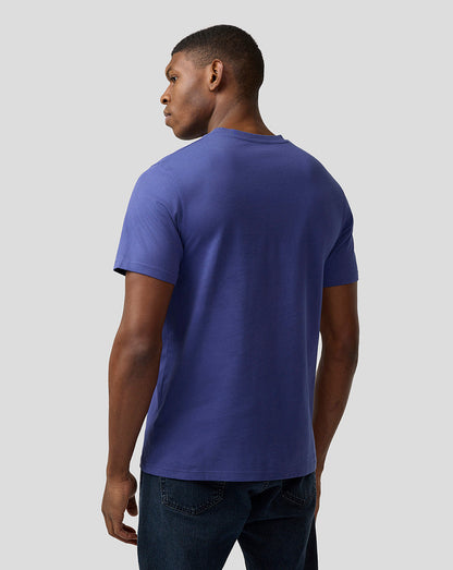 Back view of a male model wearing a Skipper Blue Oracle Red Bull Racing T Shirt.
