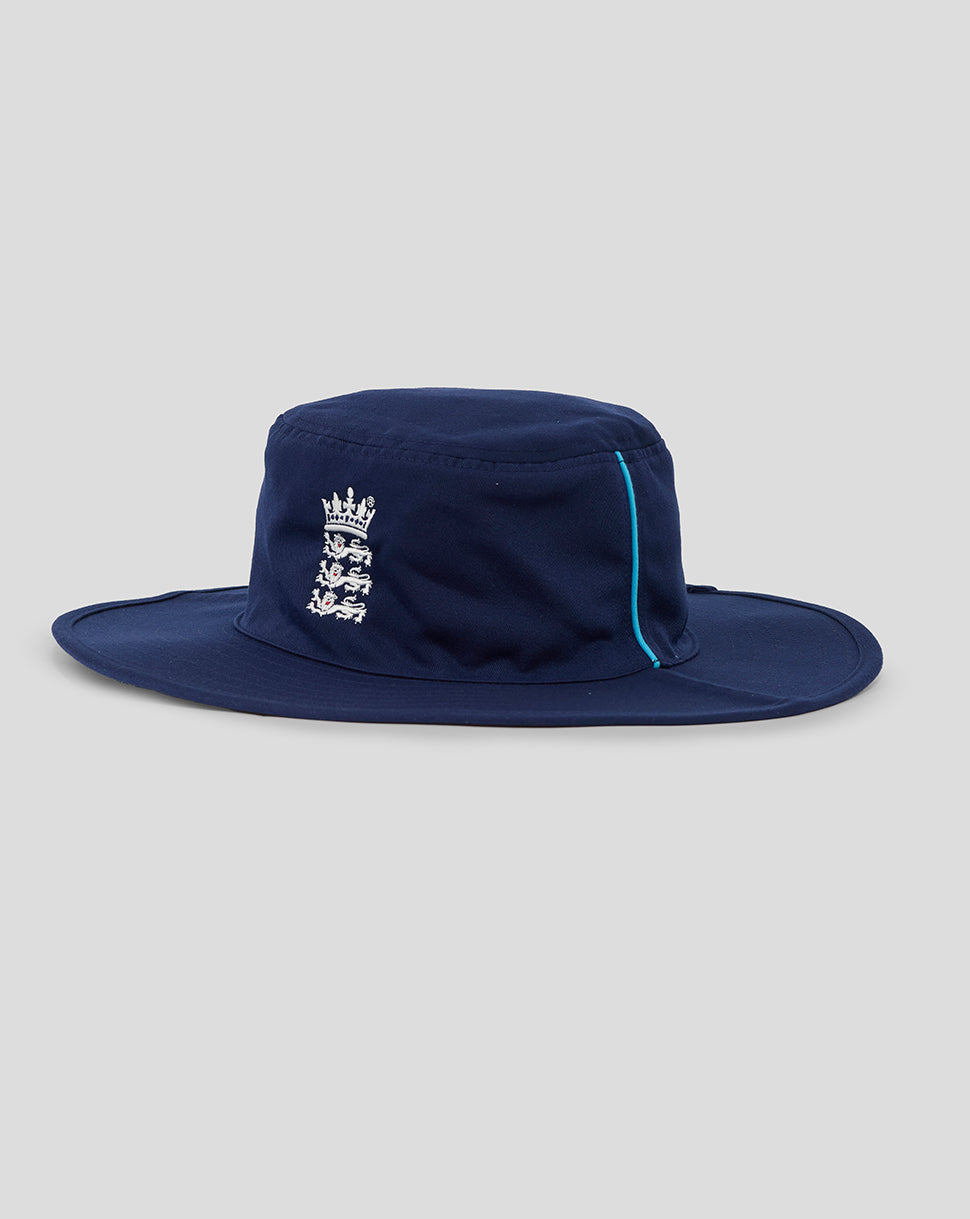 Navy England ODI reversible wide brim hat with Three Lions crest and turquoise piping detail