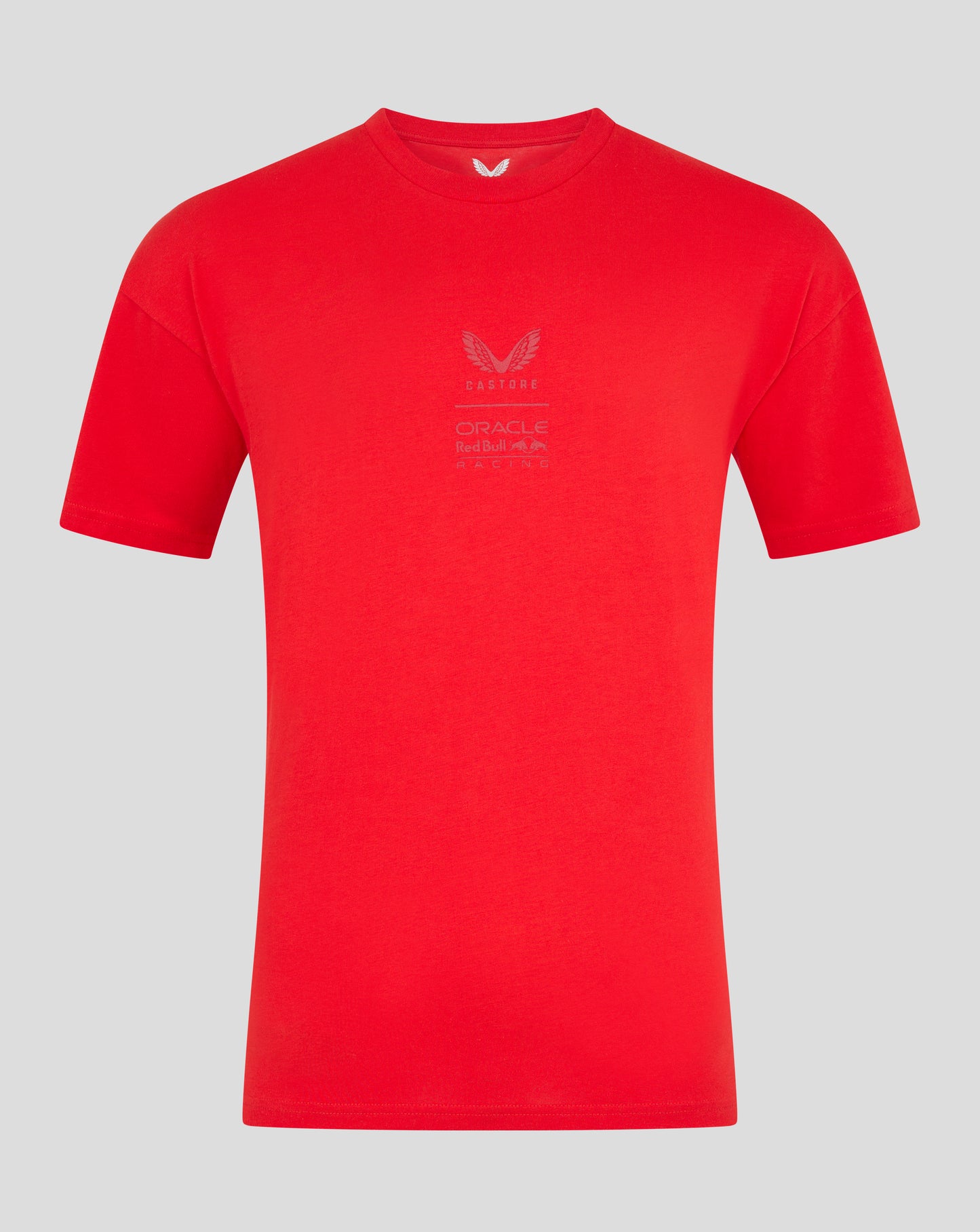 Oracle Red Bull Racing oversized unisex T shirt in flame scarlet with centered chest graphic