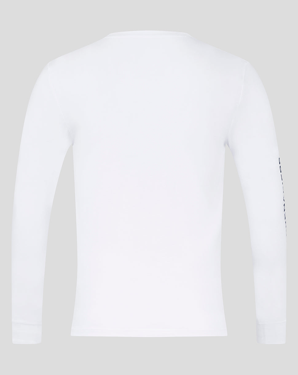 Back view of a plain white INEOS Grenadiers long sleeve T shirt