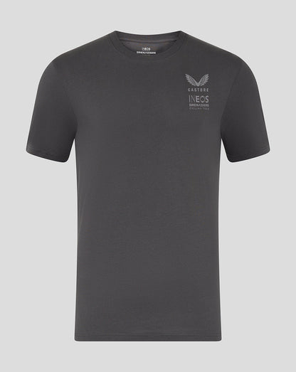 Grey Ineos Grenadiers unisex T shirt with front logo and subtle back graphic