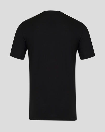 Back view of black Rangers Changing Room tee with plain fabric