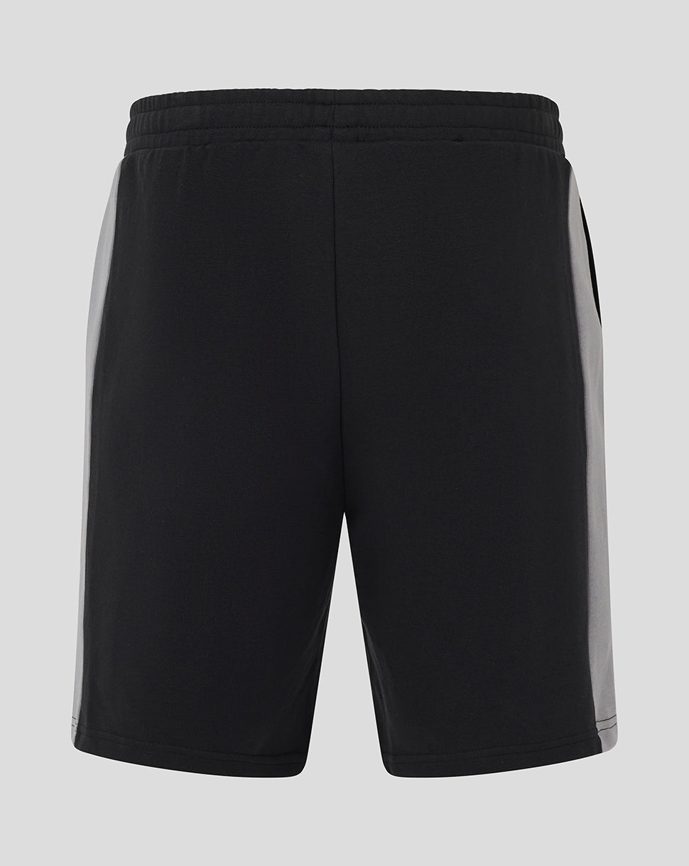 Back view of Rangers Adult Travel Shorts in black with a light grey side panel.