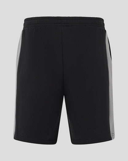 Back view of Rangers Adult Travel Shorts in black with a light grey side panel.