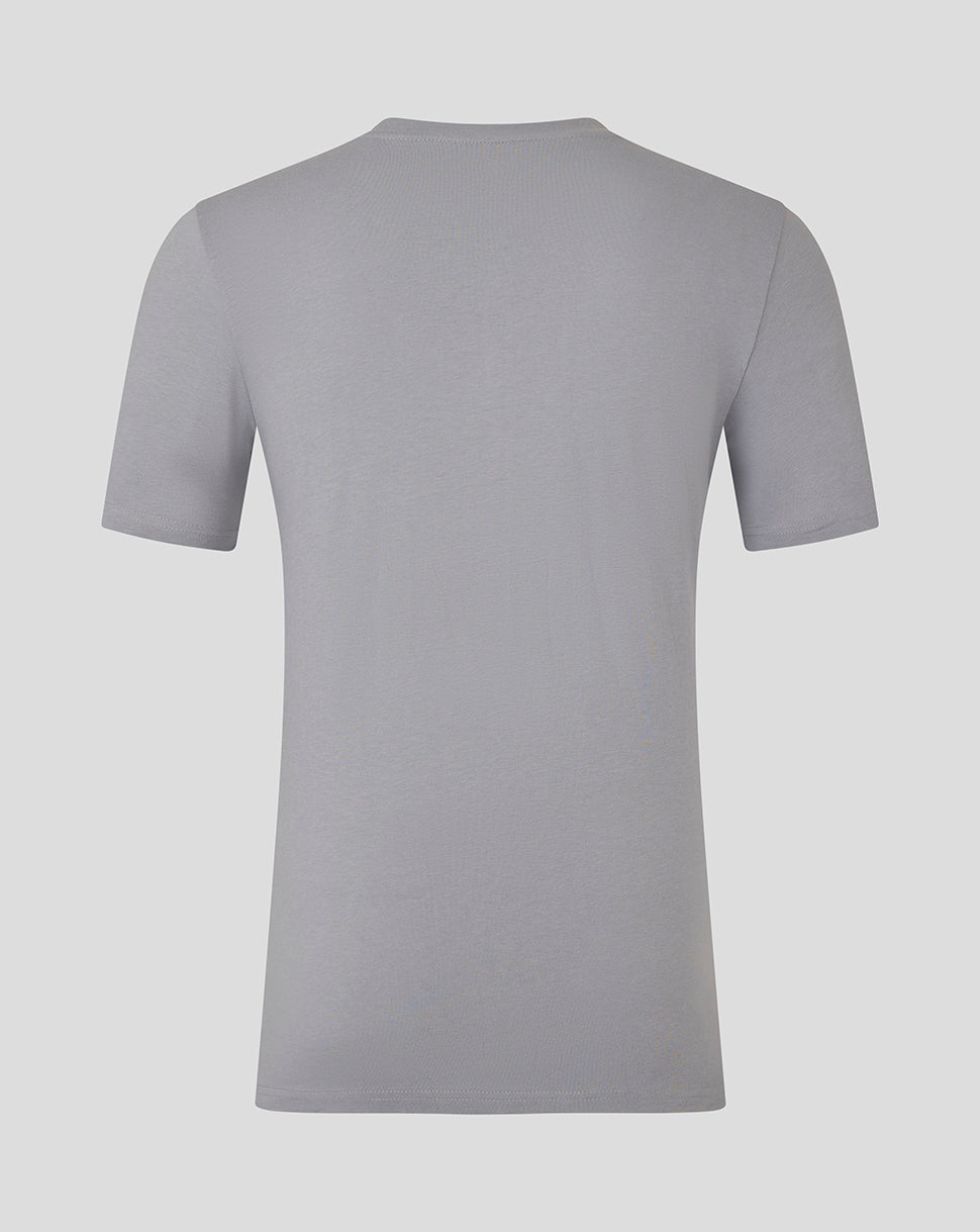 Back view of grey Preston North End table football tee showing plain fabric and short sleeves