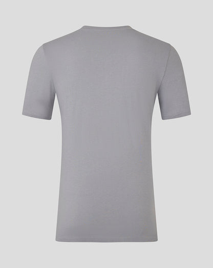 Back view of grey Preston North End table football tee showing plain fabric and short sleeves