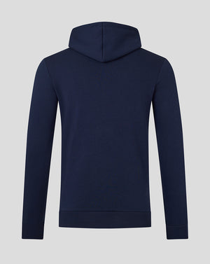 Navy Preston Junior Table Football Hoodie back view with hood