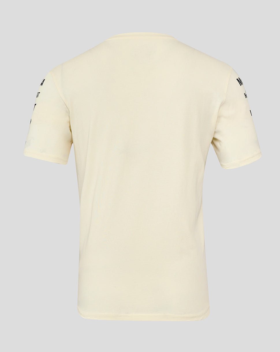 Back view of a cream Oracle Red Bull Racing Heritage T-shirt with no visible graphics.