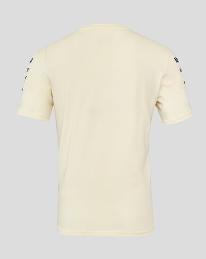 Back view of a cream Oracle Red Bull Racing Heritage T-shirt with no visible graphics.