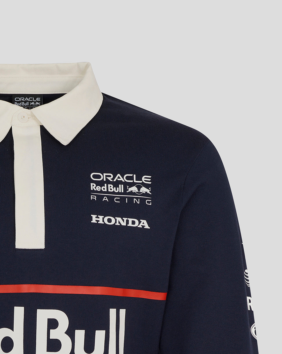 Navy polo with white collar featuring Oracle Red Bull Racing and Honda logos on the chest
