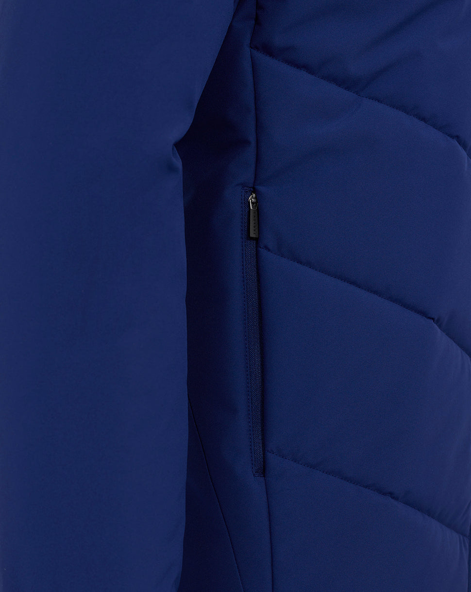 Navy Preston North End training padded jacket with a zippered side pocket