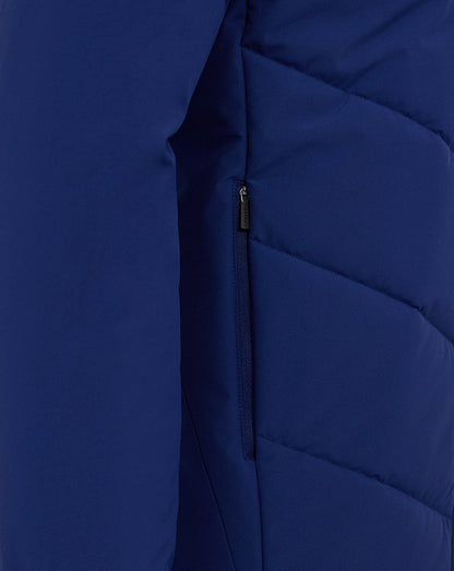 Navy Preston North End training padded jacket with a zippered side pocket