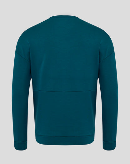 Back view of Reflecting Pond teal Travel Crew Sweatshirt
