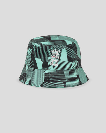 England cricket Ashes training reversible bucket hat in teal and black camo with crest embroidery