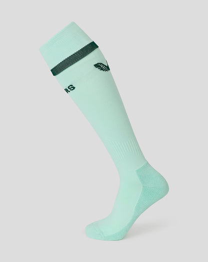 Mint green Leicester Tigers unisex Pro Away playing sock with a dark top band.