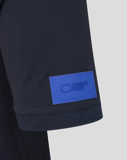 Navy blue fabric with a blueORB logo patch on a light gray background