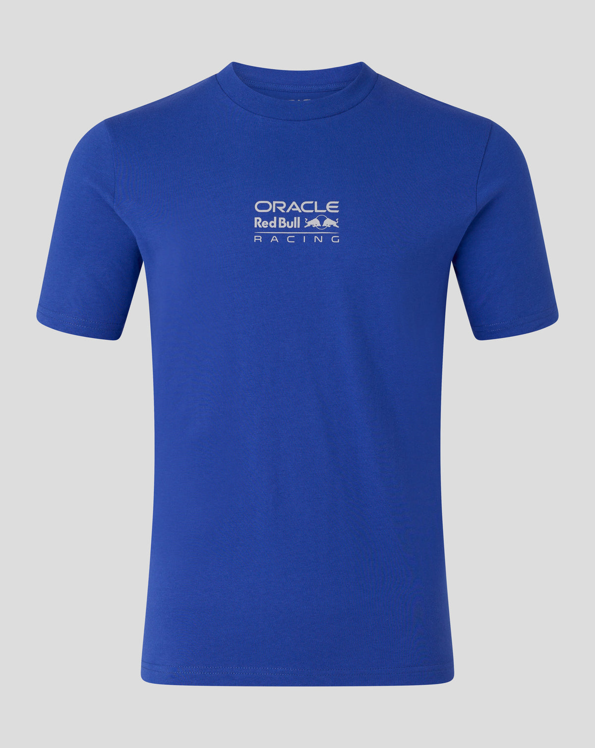 Blue t-shirt with Oracle Red Bull Racing logo on a gray background