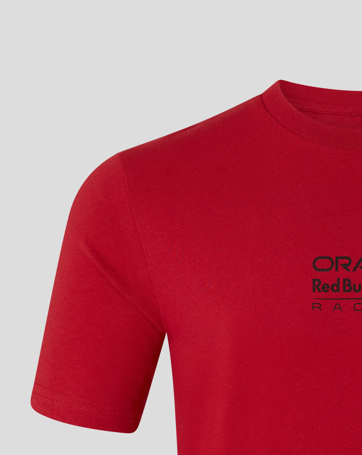 Red t-shirt with 'Oracle Red Bull Racing' logo on a light gray background