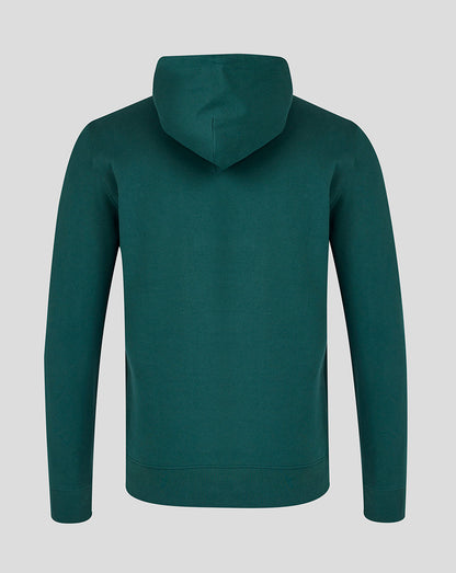 Leicester Tigers unisex travel hoodie in dark green back view