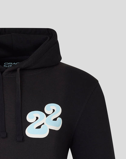 Black Oracle Red Bull Racing hoodie with a light blue wave 22 graphic on the chest