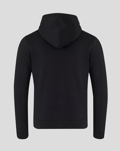 Back view of a black Yuki Tsunoda 22 Graphic Hoodie in Caviar
