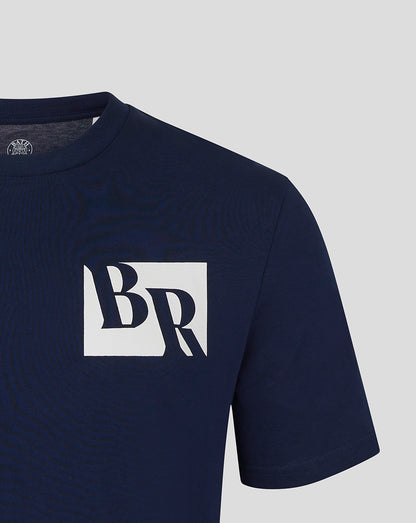 Navy Bath Rugby logo tee with a white square BR emblem on the chest.