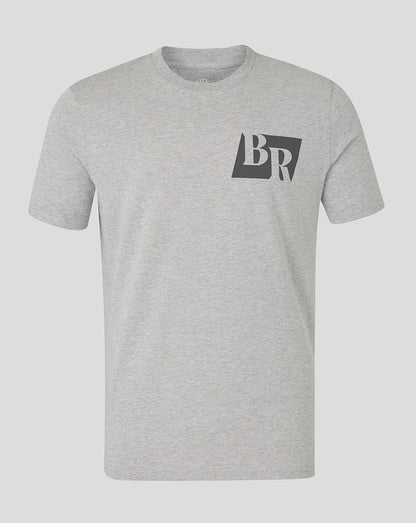 Heather grey unisex Logo Rugby Tee with BR logo on left chest