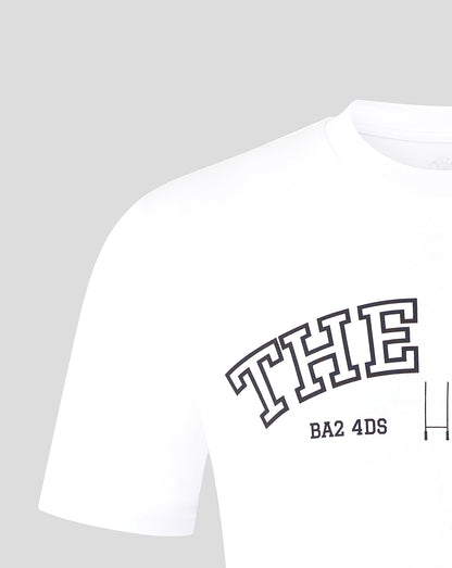 White Bath Rugby The Rec Tee with partial front print and crew neck