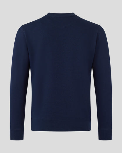 Back view of a navy Bath Rugby Van Graan crew sweatshirt