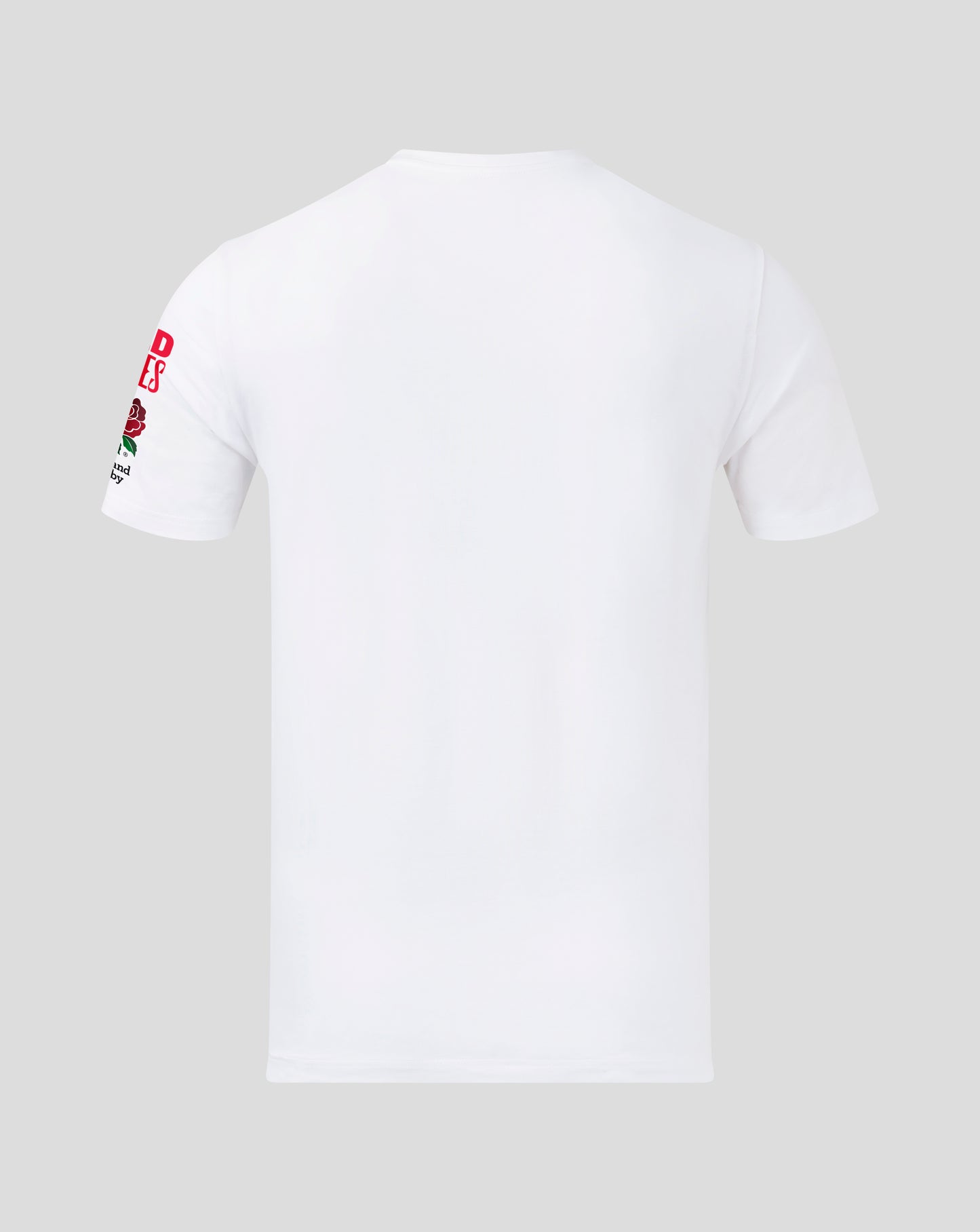 Back view of white England Rugby For The Girls T shirt showing sleeve artwork