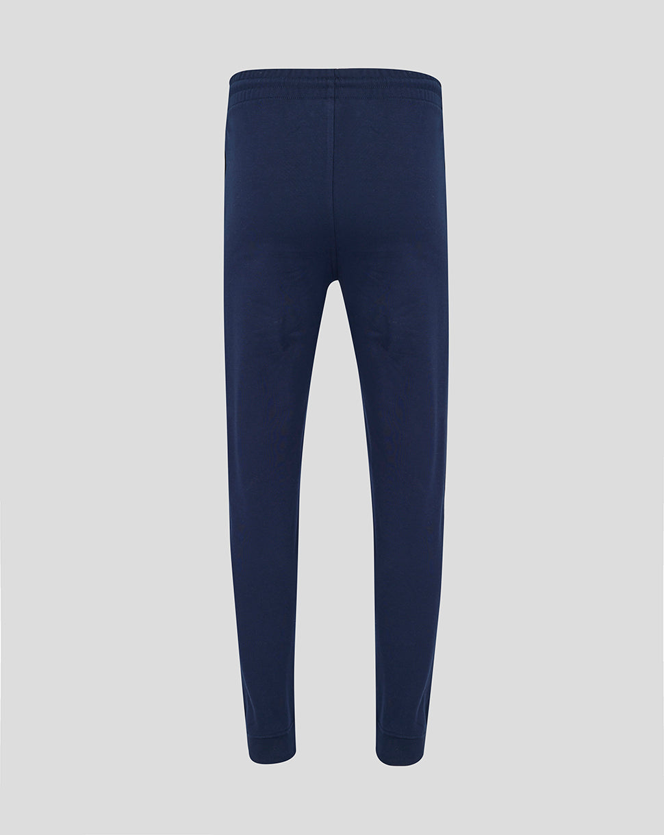 Navy blue pants on a light gray background