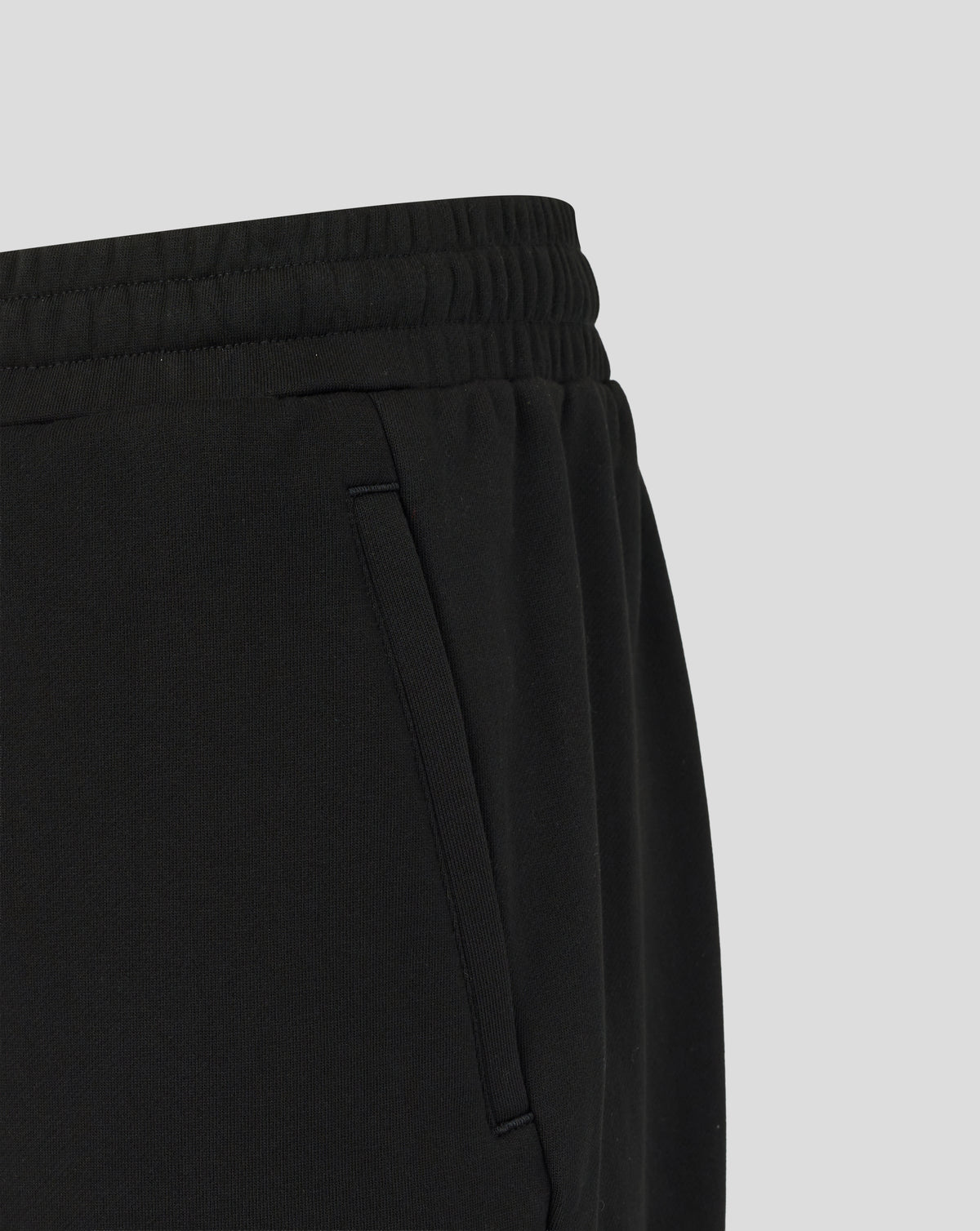Black pants on a light gray background