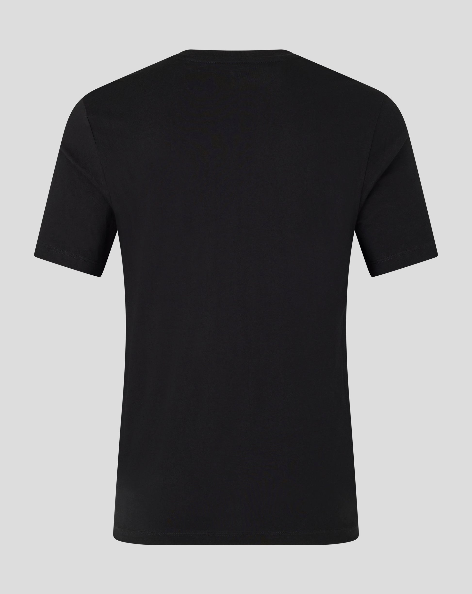 Black Essentials Ashes T shirt back view with plain fabric and clean stitching