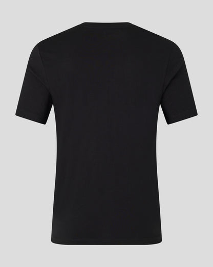 Black Essentials Ashes T shirt back view with plain fabric and clean stitching