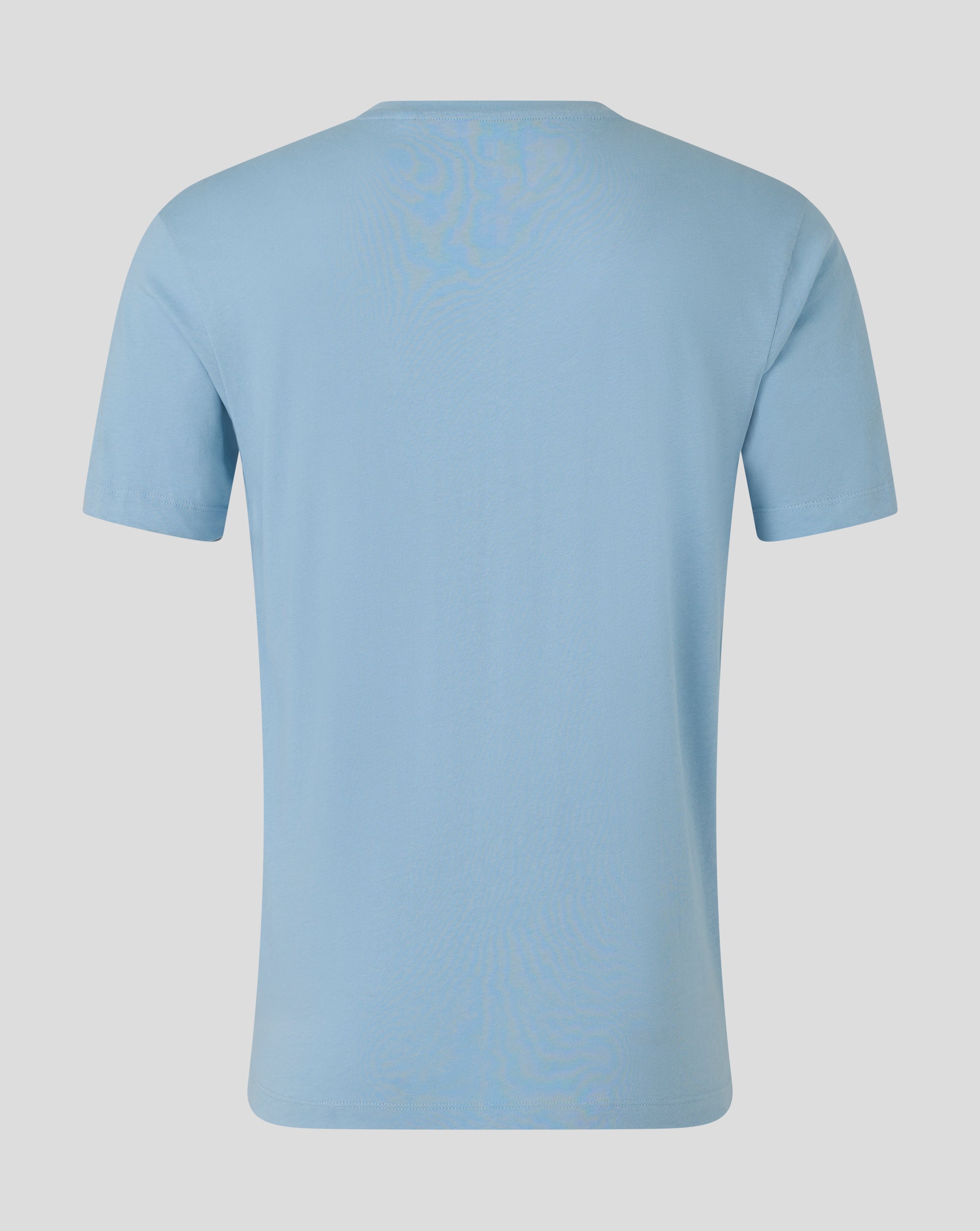 Light blue England Cricket T shirt back view with faint crest on upper back