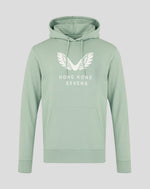 Pastel green unisex HK7s Big Wings Hoodie with white oversized wings graphic on the chest