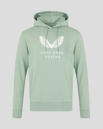 Pastel green unisex HK7s Big Wings Hoodie with white oversized wings graphic on the chest