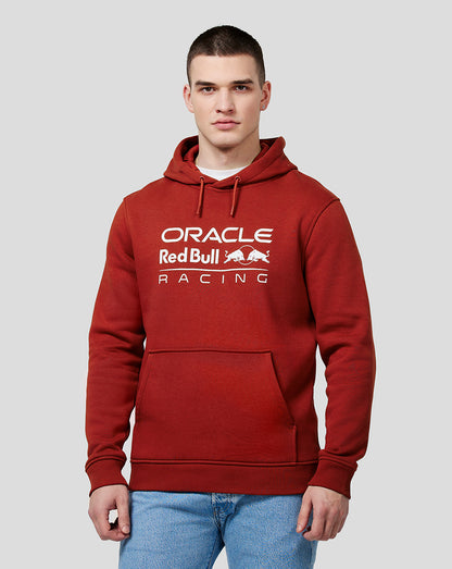 Winery colored unisex Core Mono Logo Overhead Hoodie with bold white Oracle Red Bull Racing branding on the chest