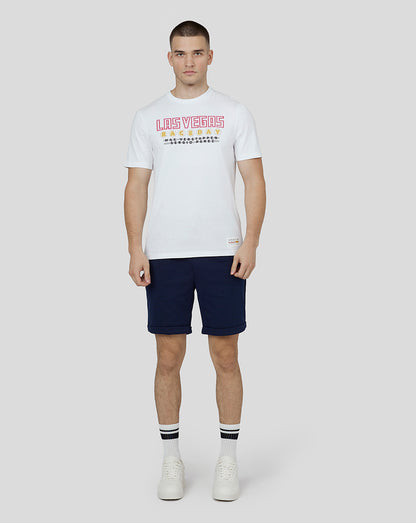 Front view of white Oracle Red Bull Racing T-shirt with Las Vegas graphic.