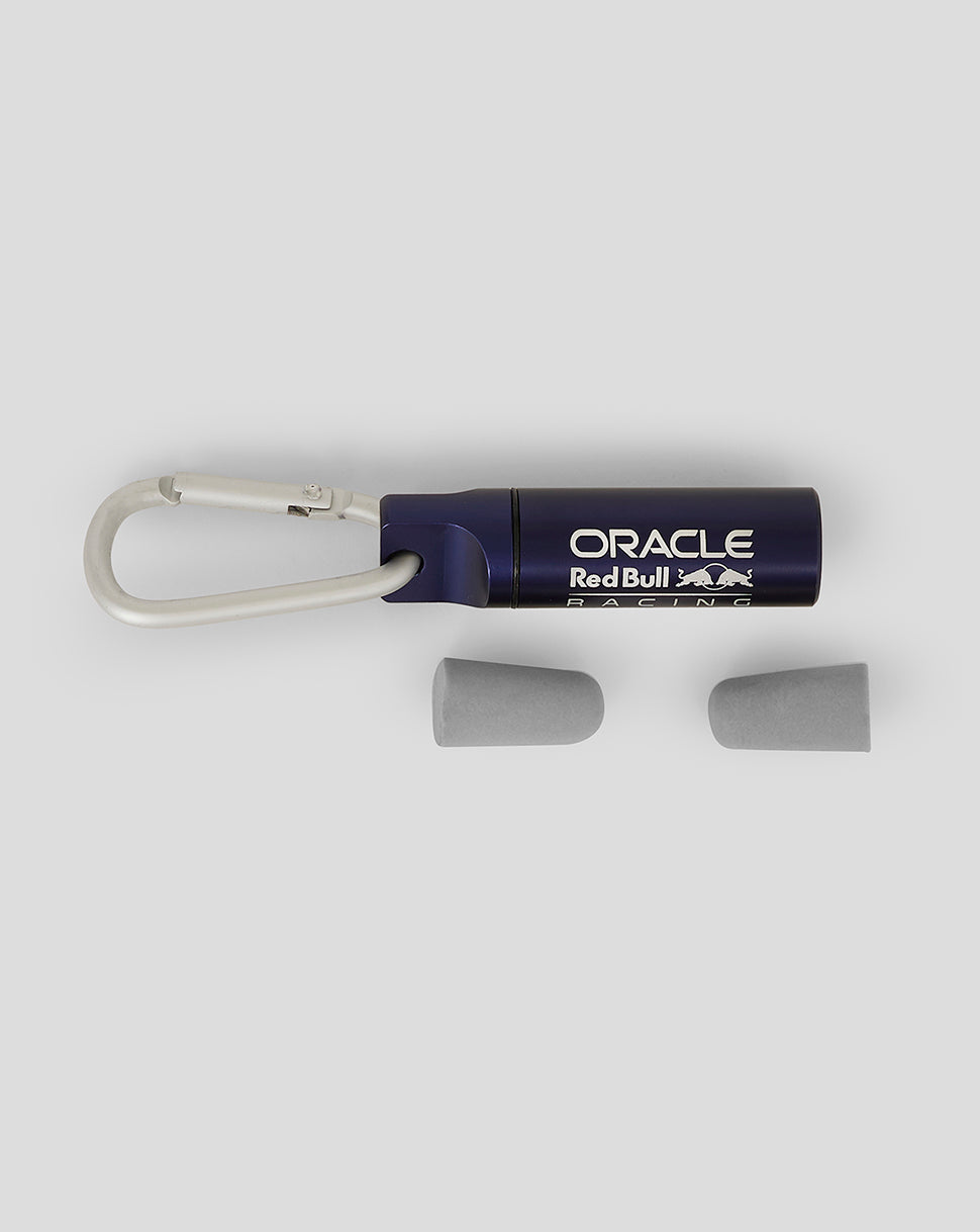 Oracle Red Bull Racing night sky aluminum ear plug canister keyring with foam earplugs