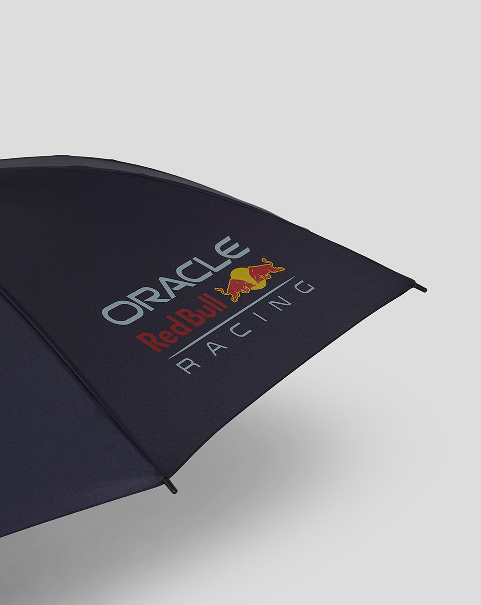 Navy Oracle Red Bull Racing umbrella canopy featuring Red Bull logo.