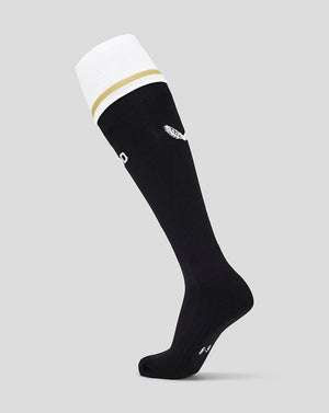 Mk Dons junior 24/25 third socks black with white top cuff and gold stripe