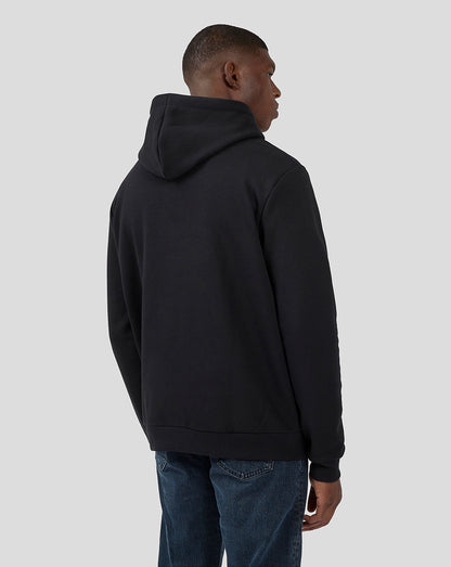 Back view of a man wearing a black Oracle Red Bull Racing Las Vegas Hoodie