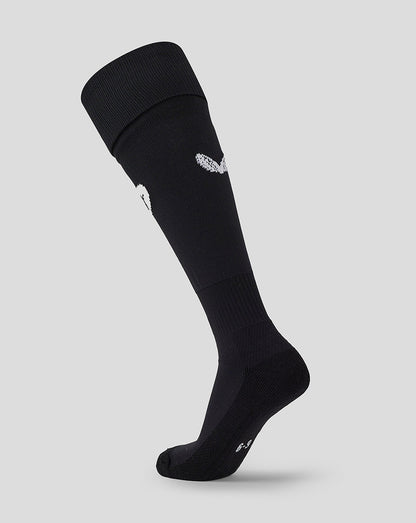 Black knee-high Saracens 24/25 Home sock with white crest visible on the calf