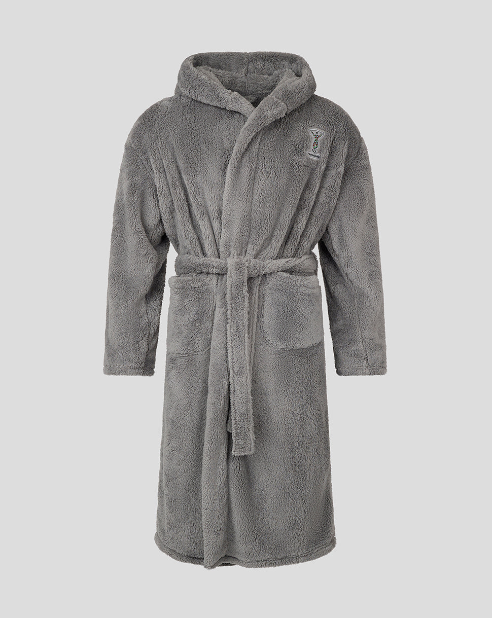 Harlequins Youth 24/25 Dressing Gown in soft gray fleece with belt