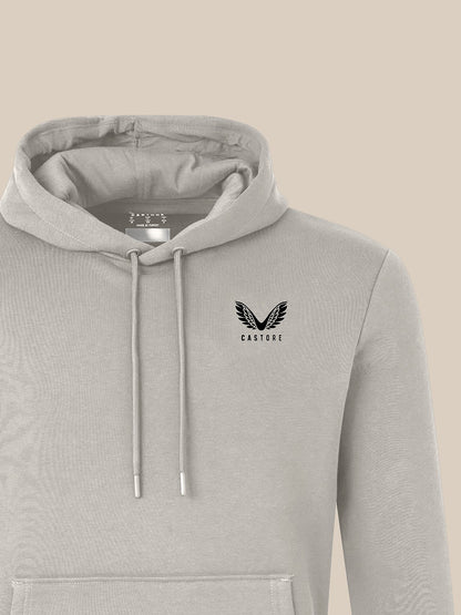 Marl Grey unisex hoodie with a drawstring hood and Castore wing logo on the chest