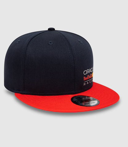 Navy 9FIFTY snapback by New Era with Oracle Red Bull Racing logo on the left front crown and New Era flag on the side