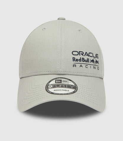 Grey Oracle Red Bull Racing 9FORTY cap crown with mono logo and New Era flag on the side